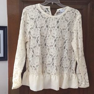 ASOS Curve Ivory Lace Blouse Size 16